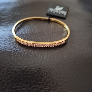 Swarovski Gold Bracelet with Pink Crystals